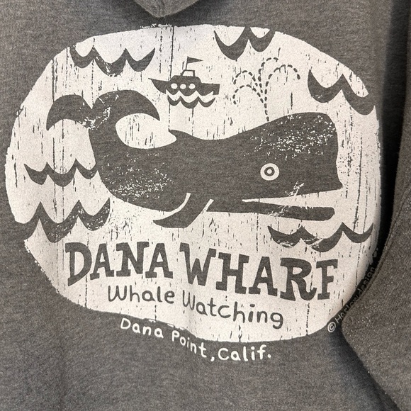 NEW Dana Wharf Whale Watching Unisex Hooded Sweatshirt size XL Gray - Picture 4 of 5